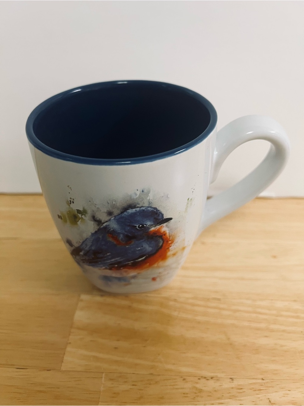 DEMDACO Dean Crouser Watercolor Bluebird Stoneware Mug 16 Ounces